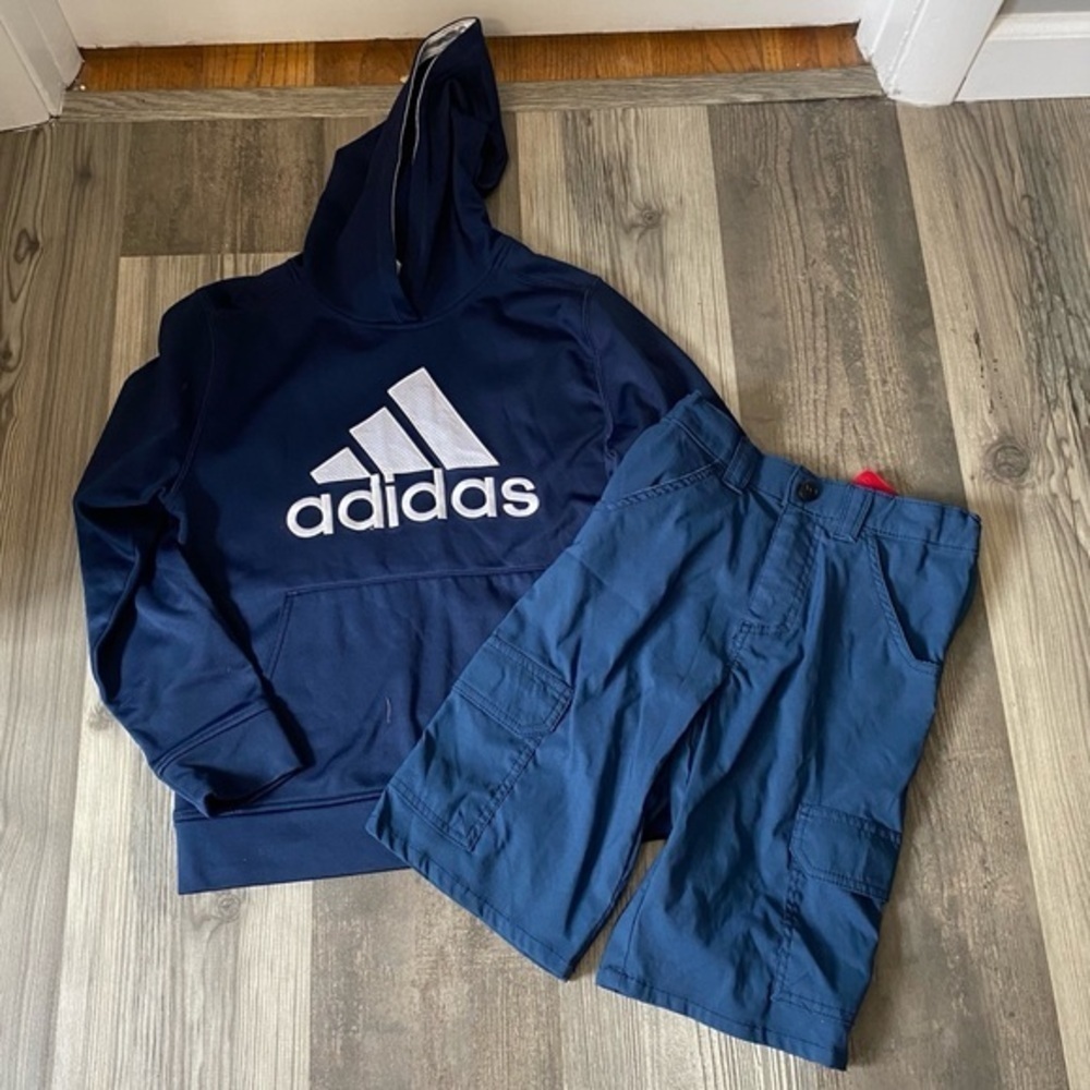 Adidas Boys Sweatshirt and Blue Cargo Shirts